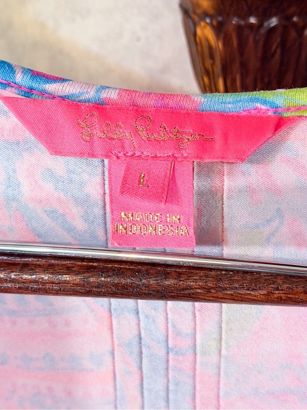Lilly Pulitzer Pink Seashell Print Bell Sleeve Shift Dress Resort Coastal Chic L - Picture 3 of 9